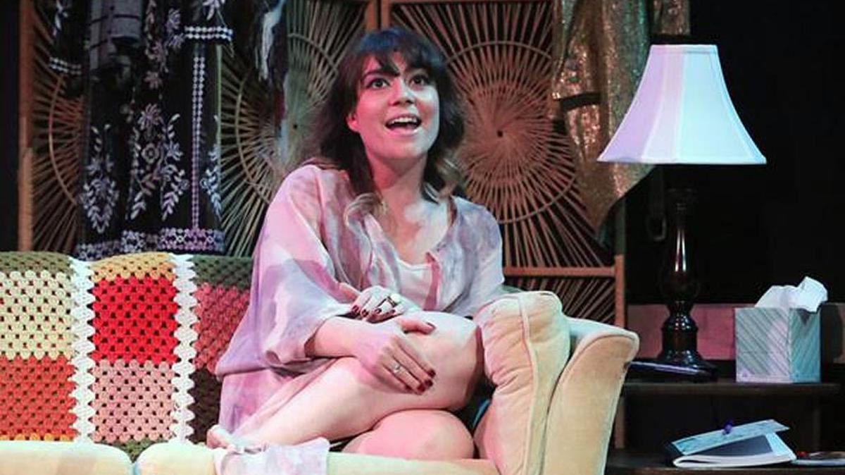 Sarah Porter as Emma in the one-woman musical "Tell Me On a Sunday."