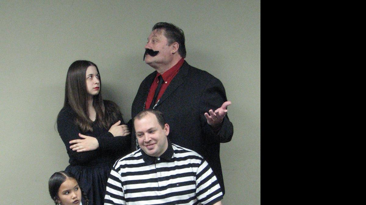 
A scene from “The Addams Family Musical” features, clockwise from lower left, Gabriella Pope, Dawn Kohlfeld, Robert S. Hopwood and Matt Pope.
