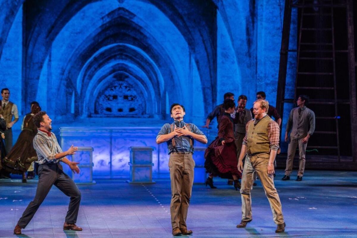Justin Guarini, Paolo Montalban and David Abeles as immigrant silver miners.