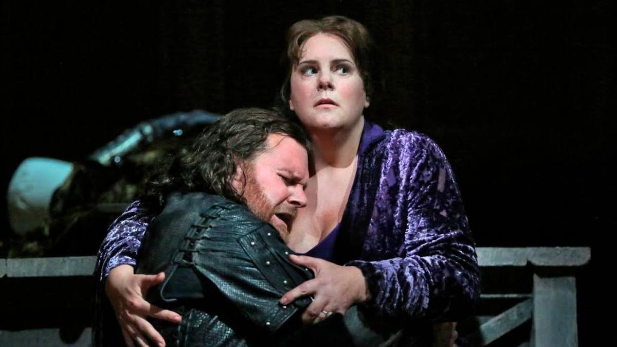 Baritone Roland Wood portrays Macbeth and soprano Julie Makerov is Lady Macbeth in Opera Theatre’s “Macbeth.”
