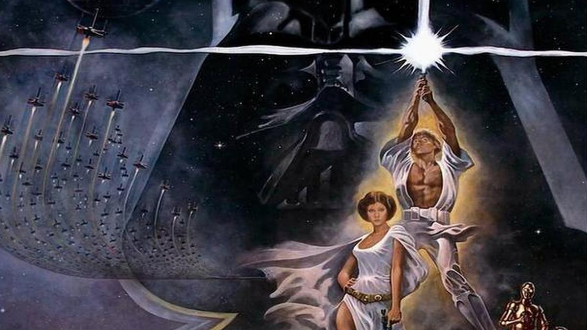 The poster for “Star Wars” in 1977, one of the iconic movies of its generation.