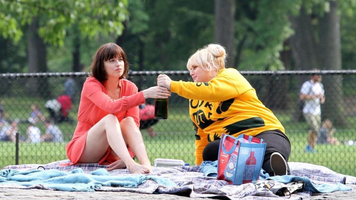 Dakota Johnson plays Alice, who is trying to find herself, and Rebel Wilson plays party-girl Robin in the romantic comedy, “How To Be Single,” set in New York City.