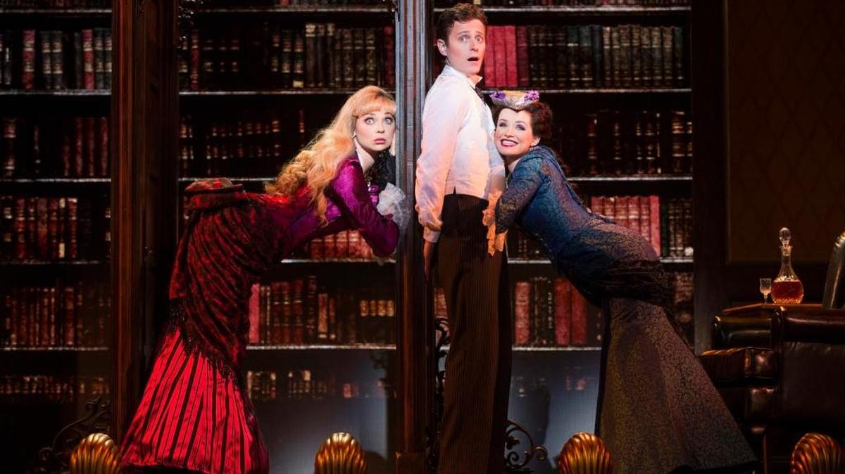 Adrienne Eller, right, with Kristen Beth Williams (Sibella, left) and Kevin Massey (Monty) in “I Want to Marry You.”