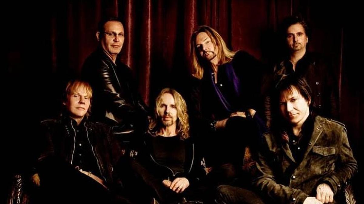 
Styx members are: back row from left, Chuck Ponazzo, Ricky Phillips, and Todd Sucherman; front tow, James “JY” Young, Tommy Shaw and Lawrence Gowan
