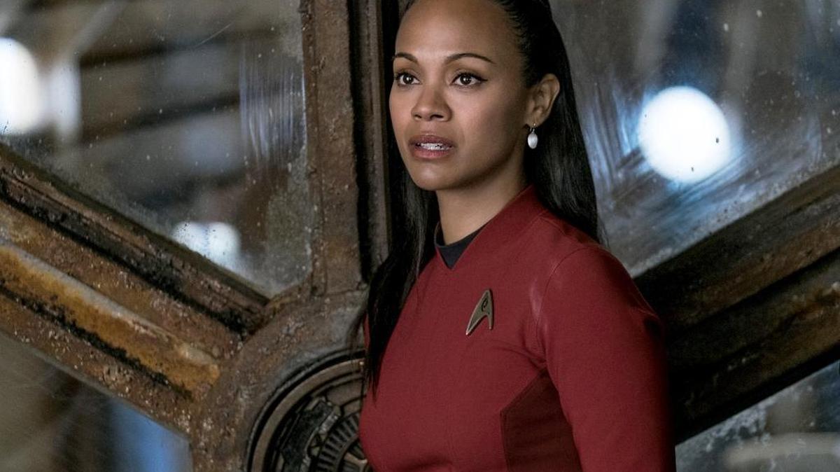 Zoe Saldana plays Uhura in "Star Trek Beyond."