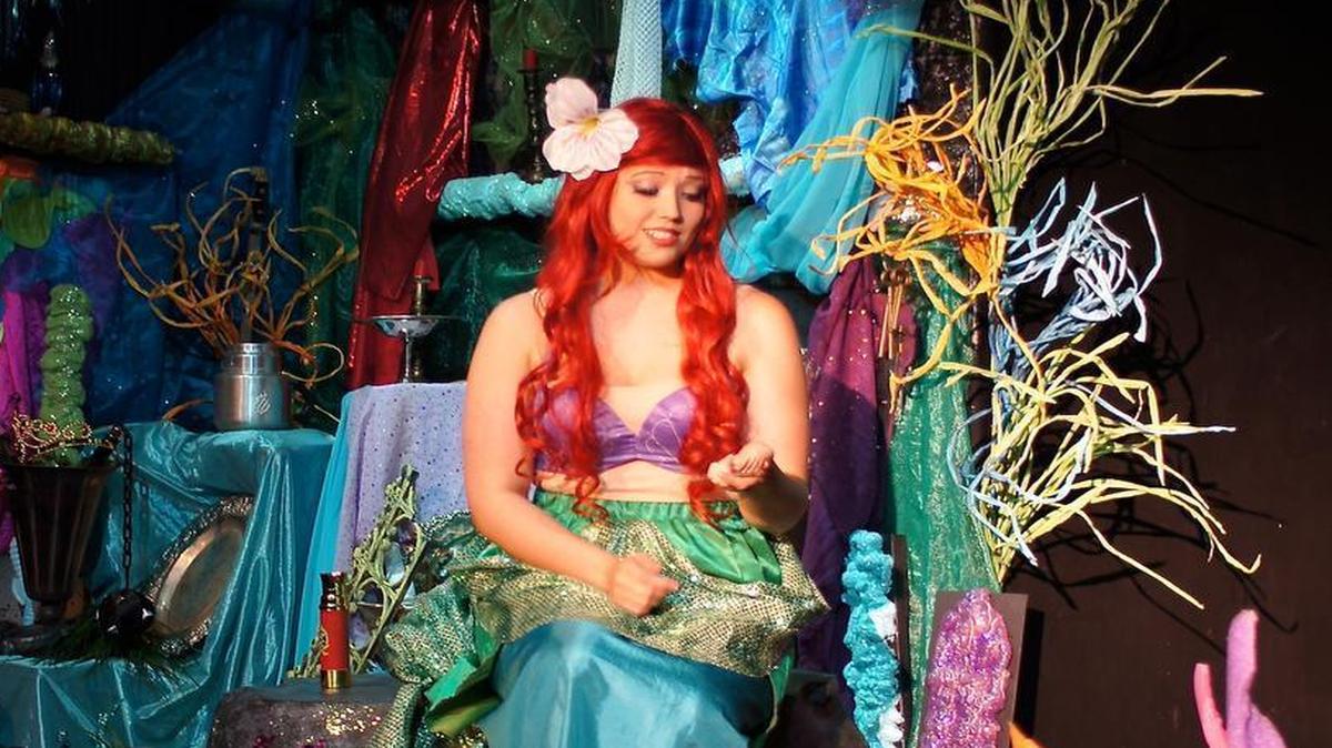 
Shannon Netemeyer is Ariel in her undersea world in the Looking Glass Playhouse production of “The Little Mermaid Jr.”
