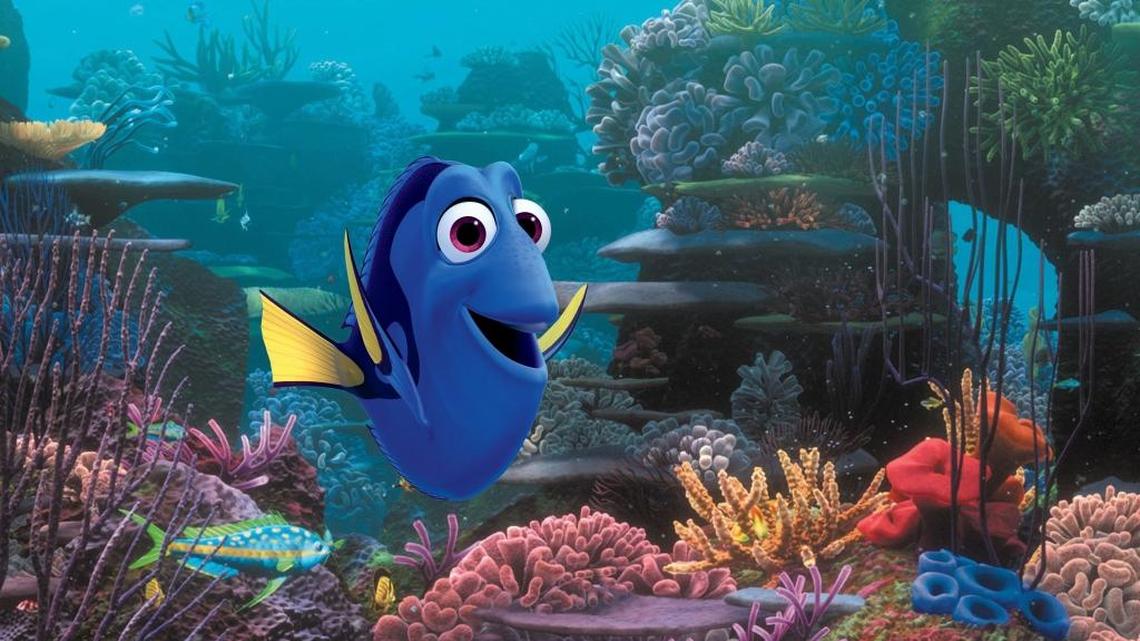This image released by Disney shows the character Dory, voiced by Ellen DeGeneres, in a scene from "Finding Dory."