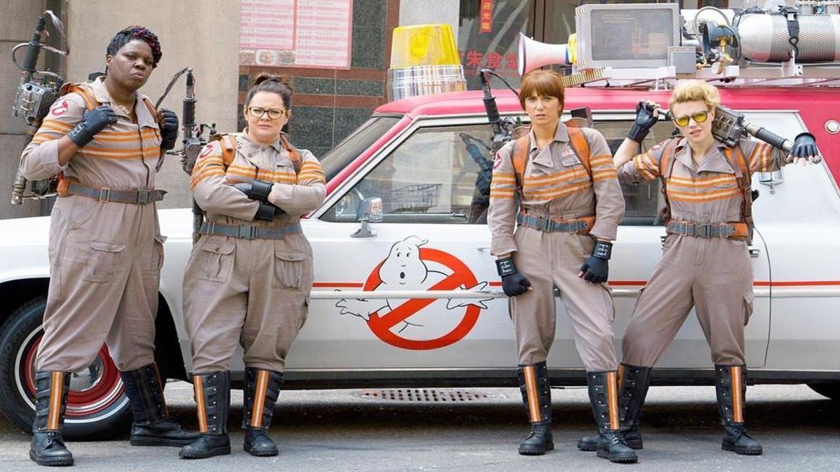 They’re not afraid of any ghosts: From left, Leslie Jones, Melissa McCarthy, Kristen Wiig and Kate McKinnon bust some supernatural beings in an all-female remake of “Ghostbusters.”