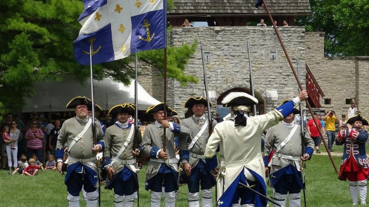 
French Marines stand at attention at the Fort de Chartres Rendezvous event. The 100th Anniversary of Fort de Chartres State Park and Rededicationis set for 10 a.m. to 4 p.m. Saturday, Oct. 5.
