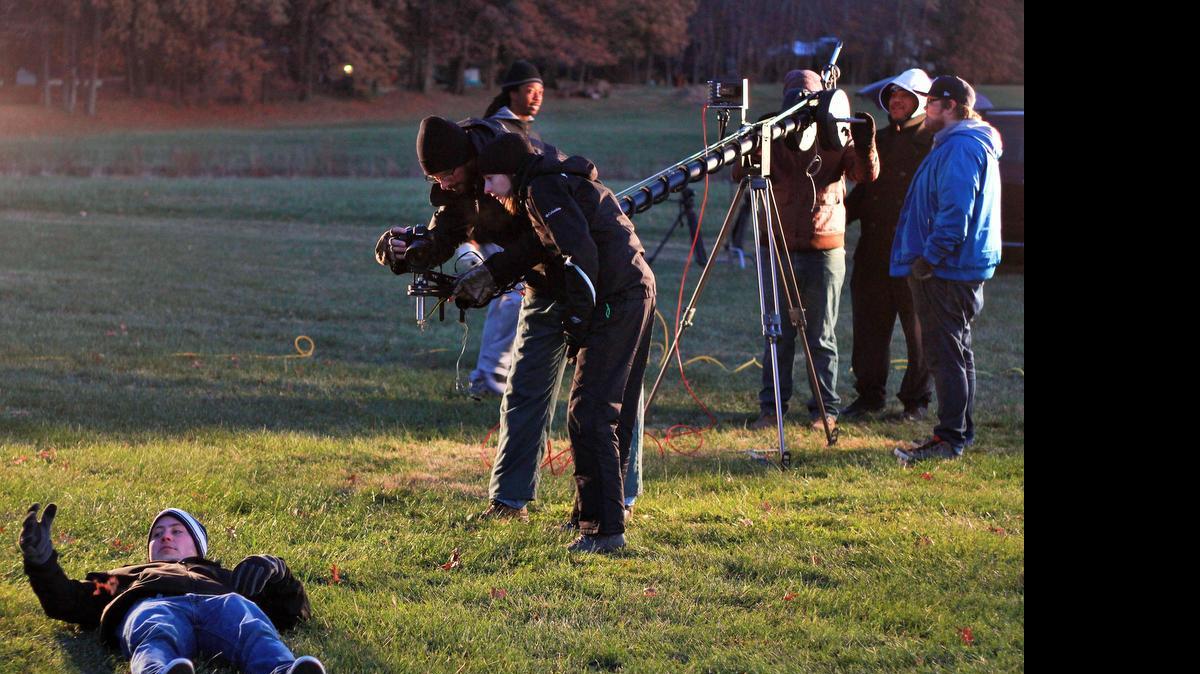 
Cory Byers and Ashley Seering film a scene for “The Heroin Project.”

