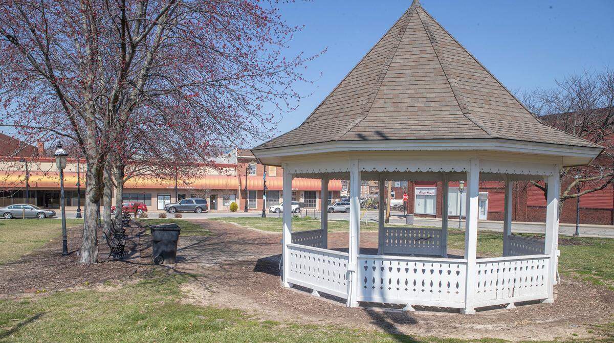 The gazebo at Ever and Anon Park in downtown Belleville was constructed as a place where weddings could take place with a “rose garden backdrop,” according to the city’s website.