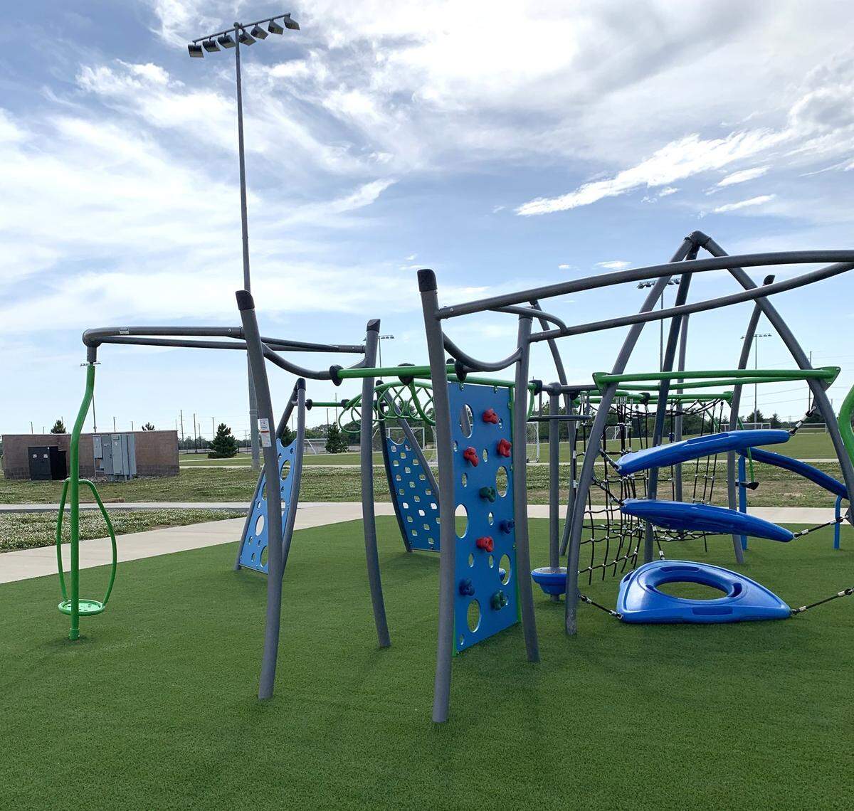 The O’Fallon Parks and Recreation Department has added a new playground near the soccer fields at the Family Sports Park. This is just one of several projects the department has been working on this summer.