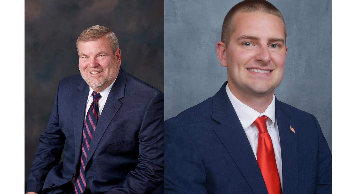 Rep. Charlie Meier (left) and Zachary Meyer are the candidates in the 109th State House Republican primary on March 17.