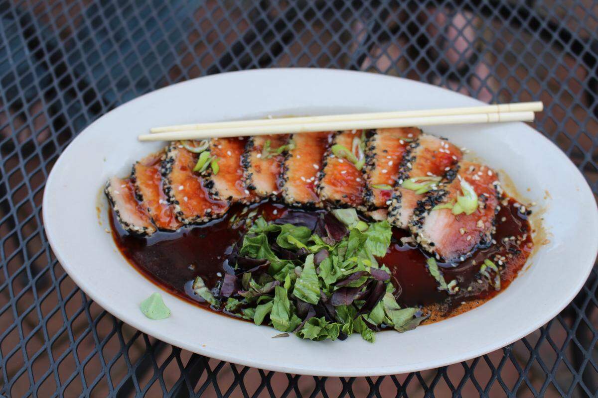 One of the signature appetizers at The Cobblestone Eatery and Drinkery in Lebanon is tuna ponzu, which is seared tuna, sliced thin and served with housemade ponzu and sweet Thai chili.