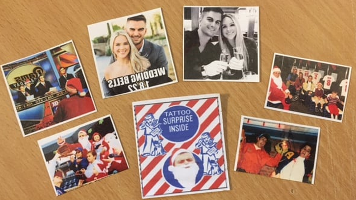 Old-time snack centerpiece of 39th version of annual McFarland Twins Christmas Card