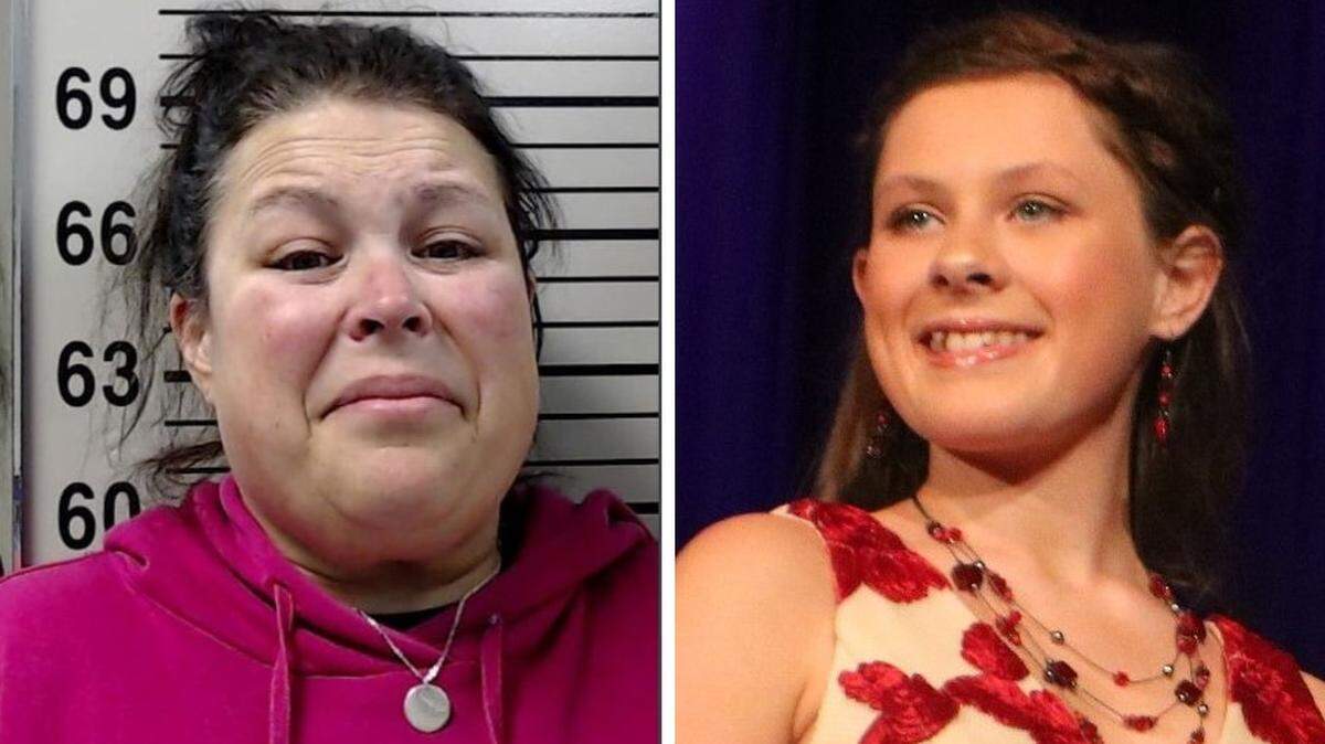 Amber Hampshire, left, was sentenced Tuesday in Madison County Circuit Court after pleading guilty in October 2020 to involuntary manslaughter in the death of her daughter, Emily.