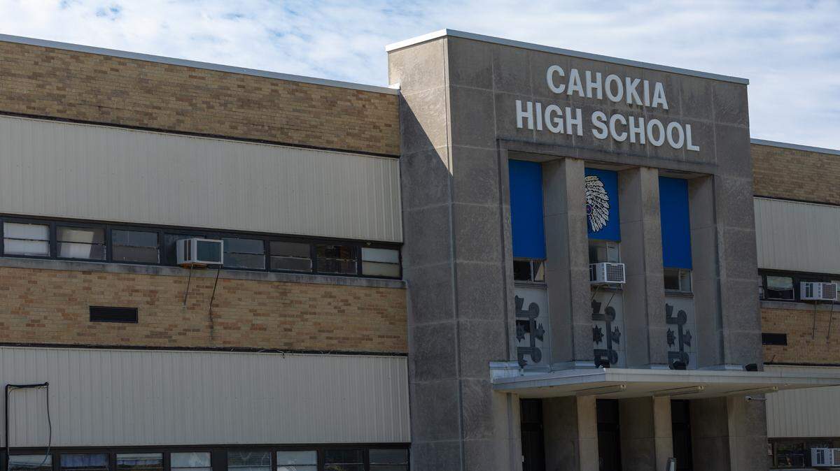Outside of Cahokia High School in Cahokia Heights, Ill. on June 24, 2024.