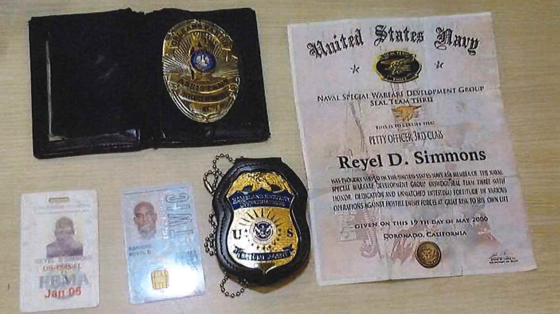 Authorities recovered items inside a man’s bag that suggested he was a U.S. Department of Homeland Security agent and a Navy SEAL, prosecutors said. The man was sentenced to prison on charges of impersonating a federal officer and illegally possessing firearms.