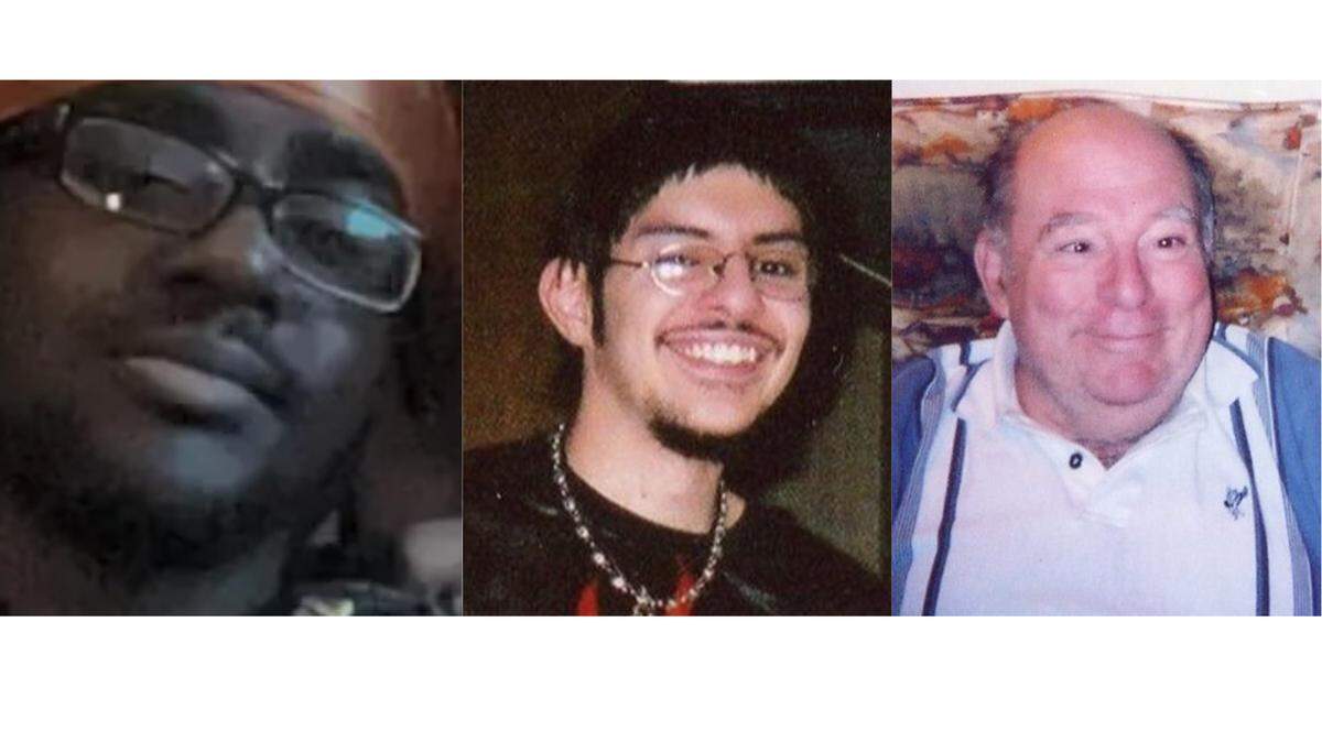 This composite photo shows Christopher Ellis, Pioquinto “PJ” Pappas and George Pappas Sr., the three men who died in a Belleville house fire on Oct. 28.