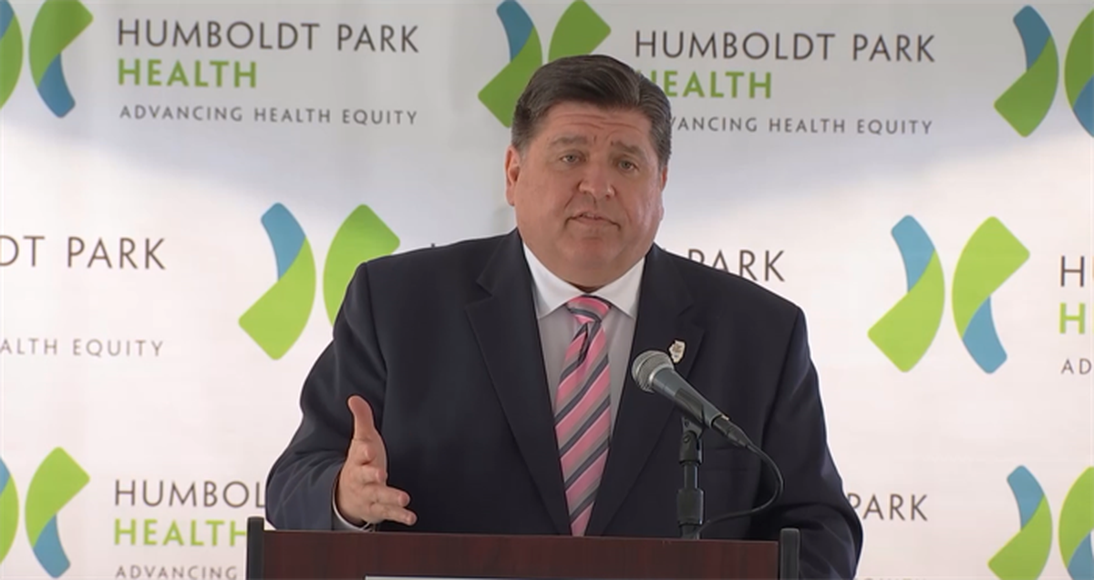 Gov. J.B. Pritzker answers questions about recent shootings of Chicago police officers during a news conference in Chicago. On Friday, Pritzker signed a bill Friday aimed at expanding the state’s mental health workforce and improving access to mental and behavioral health services throughout the state.