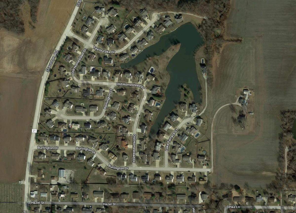 A map of Taylor Lake Estates neighborhood in Troy