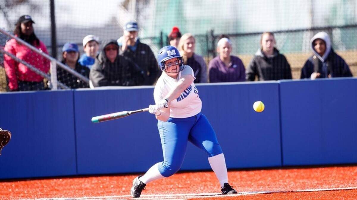 Millikin senior Alyssa Voegele had a huge final season as she started all 36 games and hit .356 while leading the Big Blue in slugging percentage (.566), home runs (four) and RBIs (32), and tied for the team lead in doubles (10).