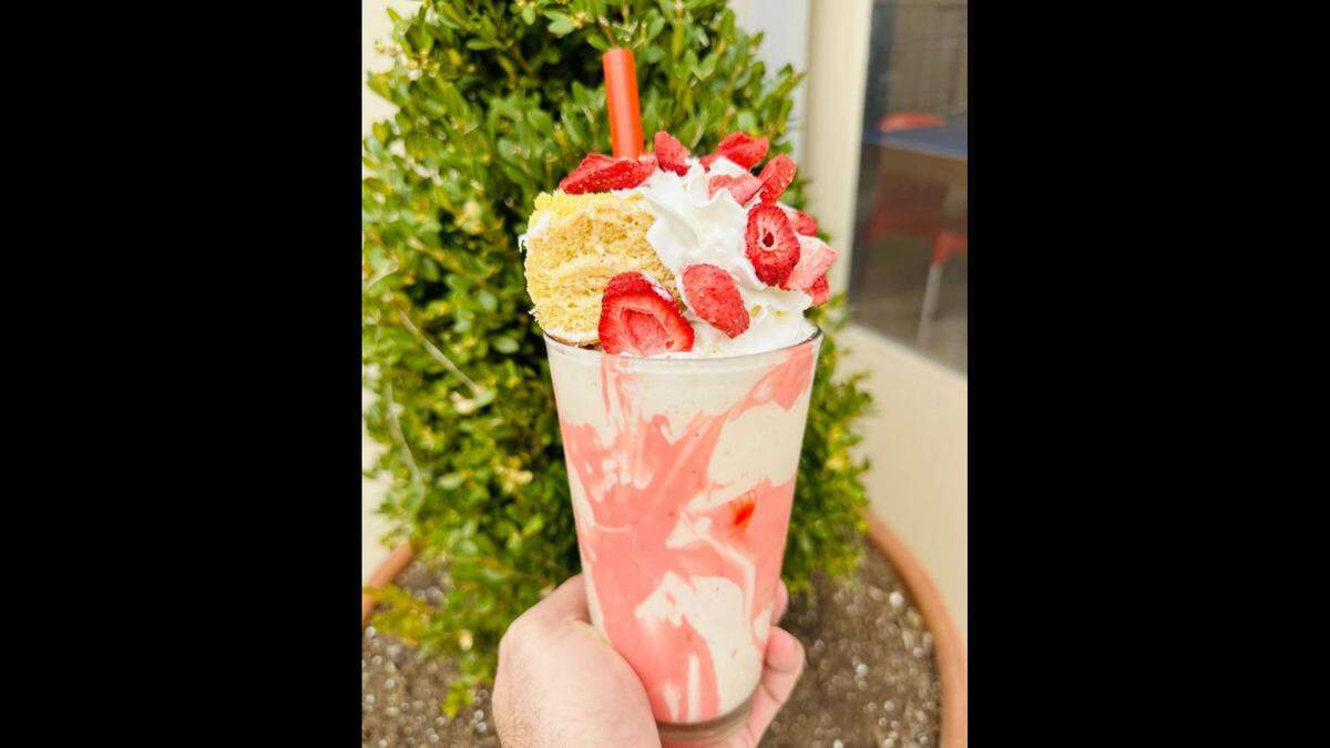 Strawberry Gooey Butter Shake at Hi-Pointe Drive-In