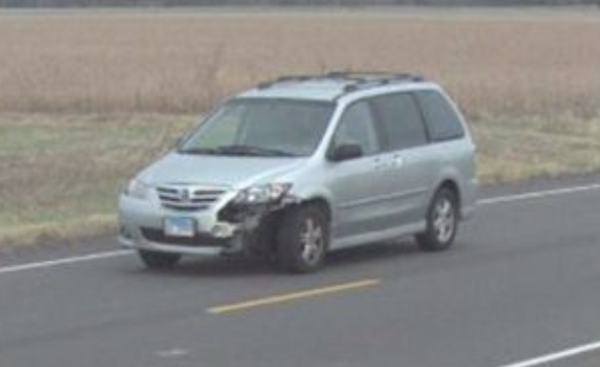 Harry “Tom” Hogue is known to drive a silver 2006 Mazda MPV minivan.