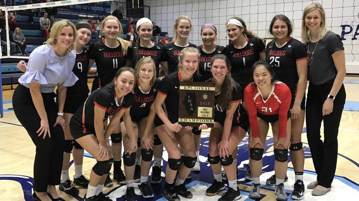 Pictured is the 2018 Highland volleyball team after capturing a regional championship. The 2019 Lady Bulldogs are looking for another successful campaign this fall.