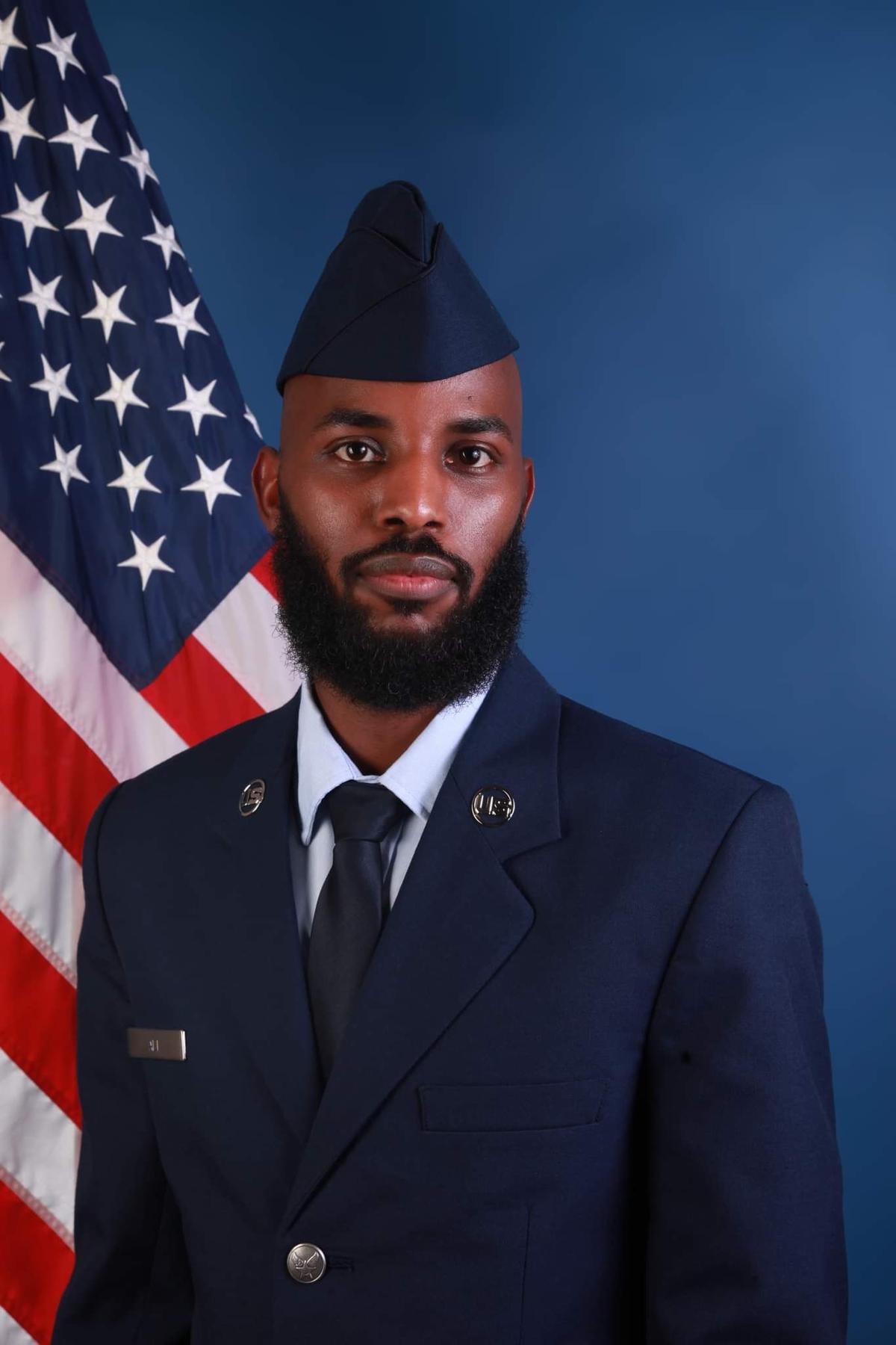 Pictured is U.S. Air Force Airman 1st Class Salat Ali, 375th Force Support Squadron force support technician.