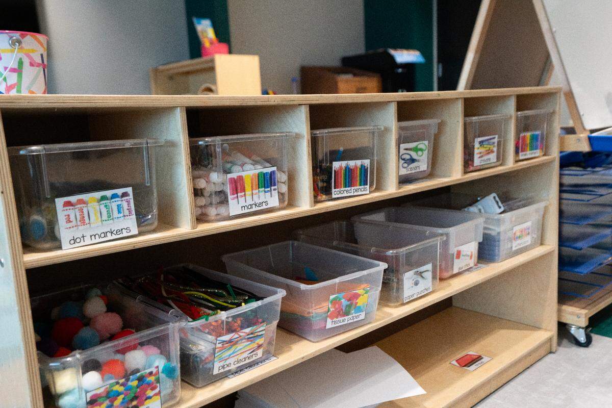 Inside one of the CAVE’s new Ellis Elementary pre-K classrooms, where students can get teaching and observation credits.