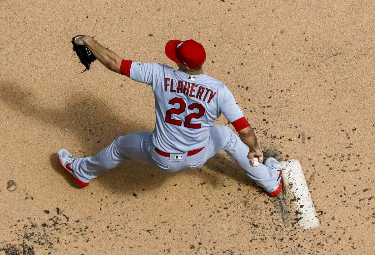 St. Louis Cardinals starting pitcher Jack Flaherty throws during the first inning of a baseball game against the Milwaukee Brewers Wednesday, Aug. 28, 2019, in Milwaukee. (AP Photo/Morry Gash)