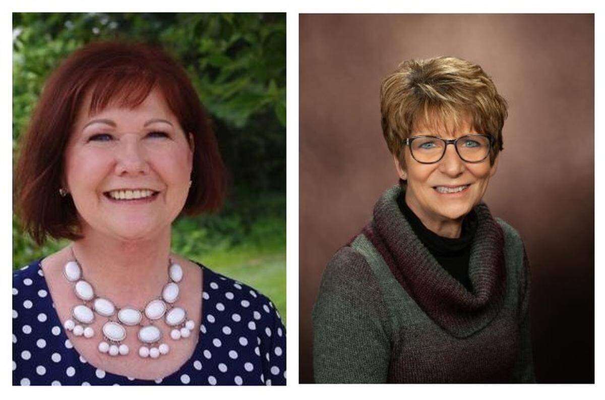 Madison County Clerk Debbie Ming-Mendoza, left, and Washington County Clerk and Recorder Nancy Heseman.