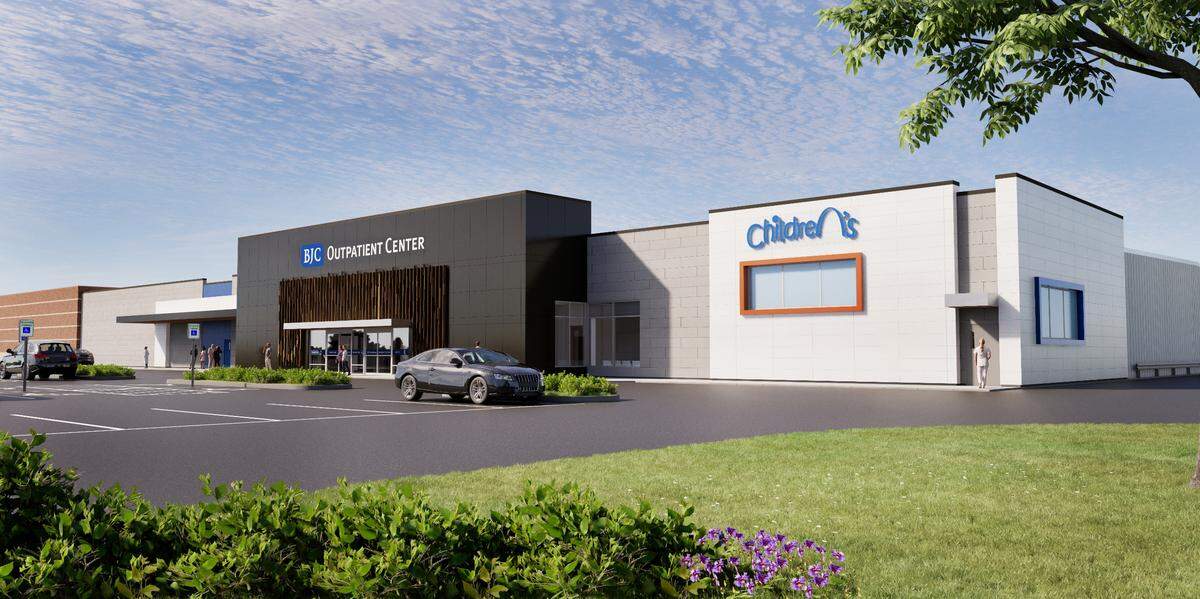 This artist rendering shows what the old Shop ‘n Save and Schnucks space in Edwardsville will look like after it’s converted into an BJC Outpatient Center.