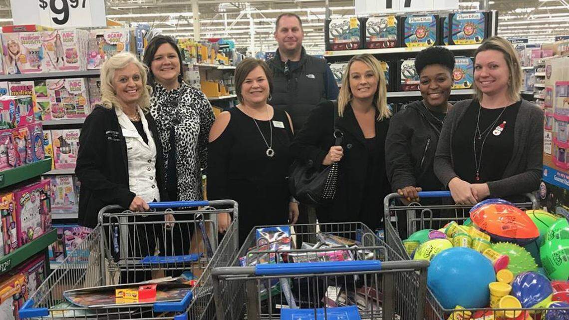 Strano employees used their $5 jeans money to toys to donate to Toys for Tots at Christmas.