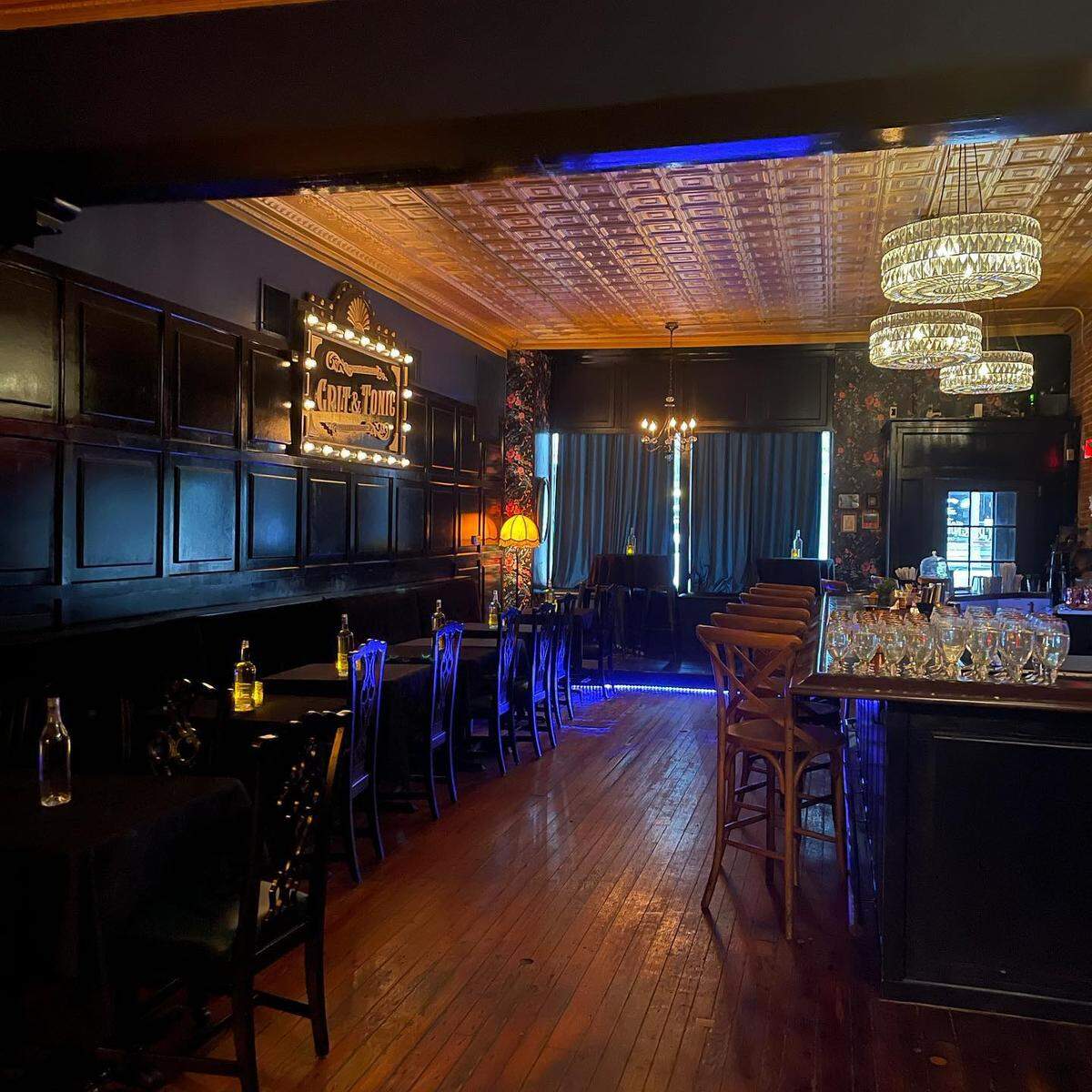 Jon Greenstreet, who owns The Bike Surgeon and the Gears Bar and Café inside, and his wife, Emily, have joined forces with restaurateurs Talani and Lisa Mo’e, who are the owners of Grit and Tonic Handcrafted in Lebanon, to create a destination dining spot at 101 S. Cherry St. in O’Fallon. Pictured, the interior of Grit and Tonic Handcrafted.
