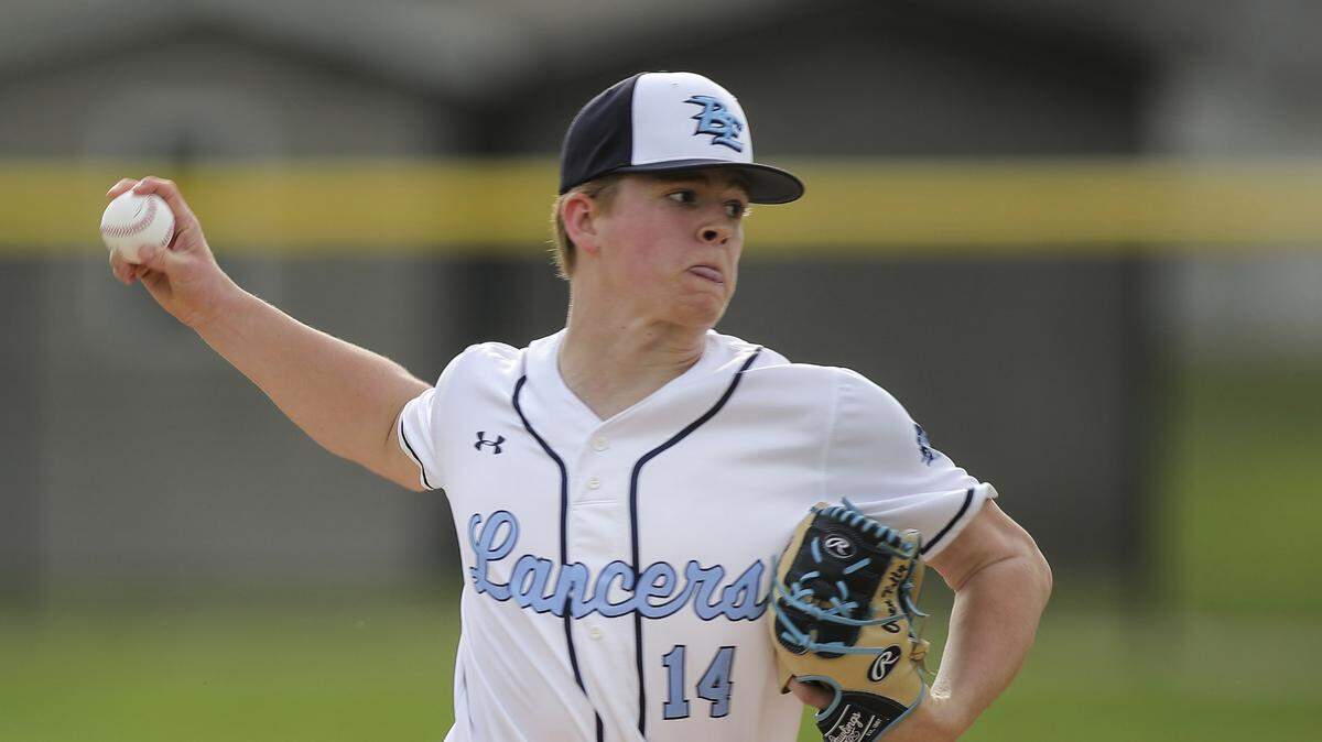 Belleville East starting pitcher Owen Kelly delivers a pitch Tuesday, April 4, during a Southwestern Conference game against Belleville West. Belleville East ultimately prevailed 1-0 for the conference win.