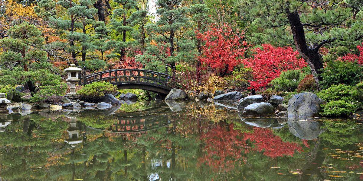 The construction of Anderson Japanese Gardens, part of which is seen here, began in 1978.