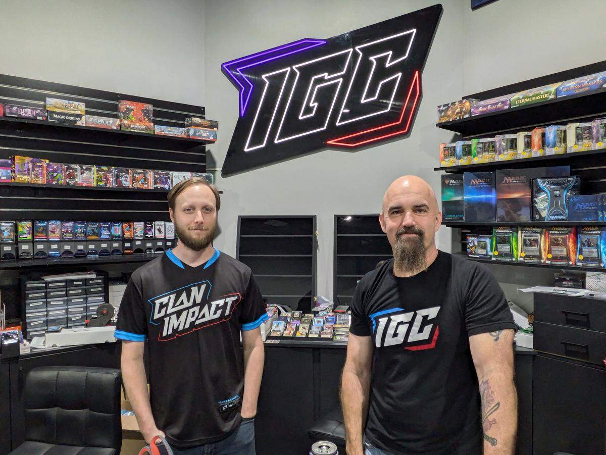 Darick Bogardus and Mike Byrd are two of the four business partners behind Impact Gaming Center in Fairview Heights.