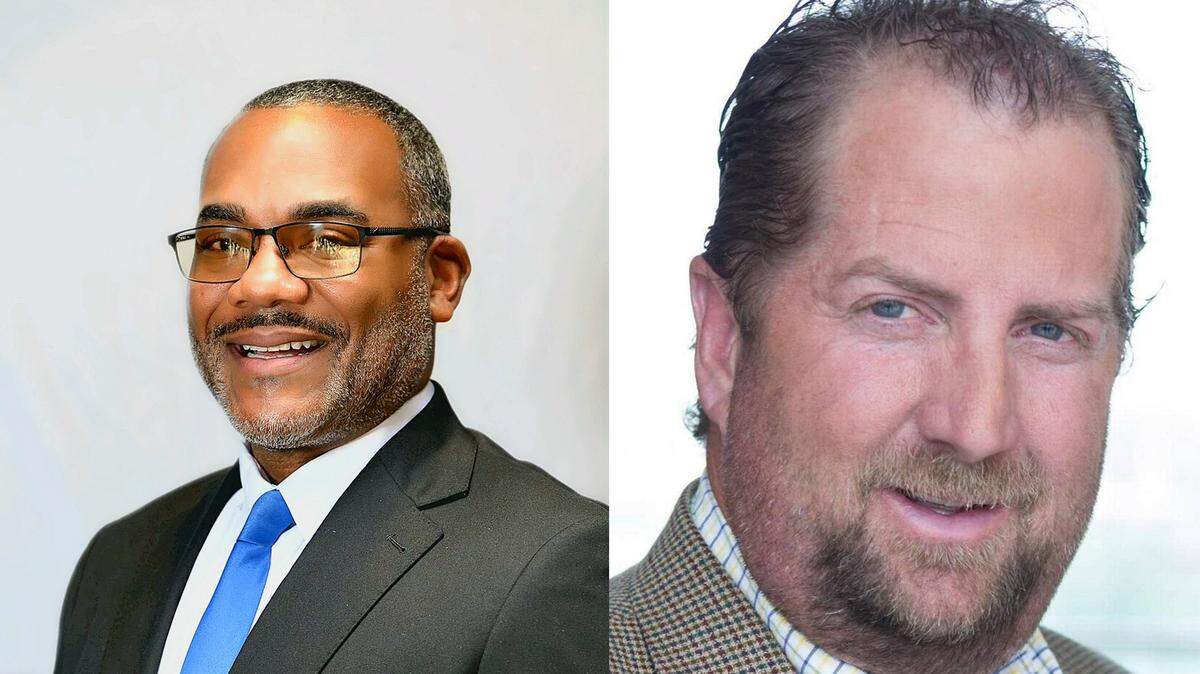 Daniel Guest (left) and Robert “Bob” Trentman are the candidates running in the St. Clair County Board District 14 Democratic primary election on March 17.