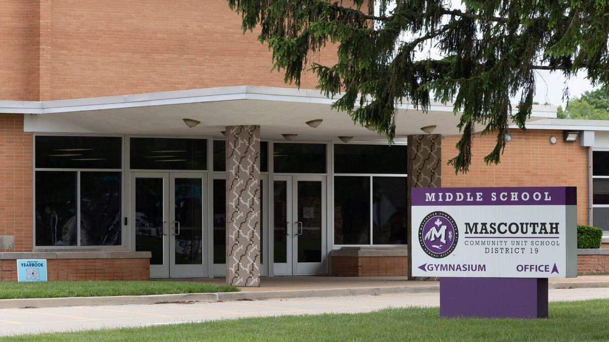 Outside of Mascoutah Middle School on May 6, 2024.