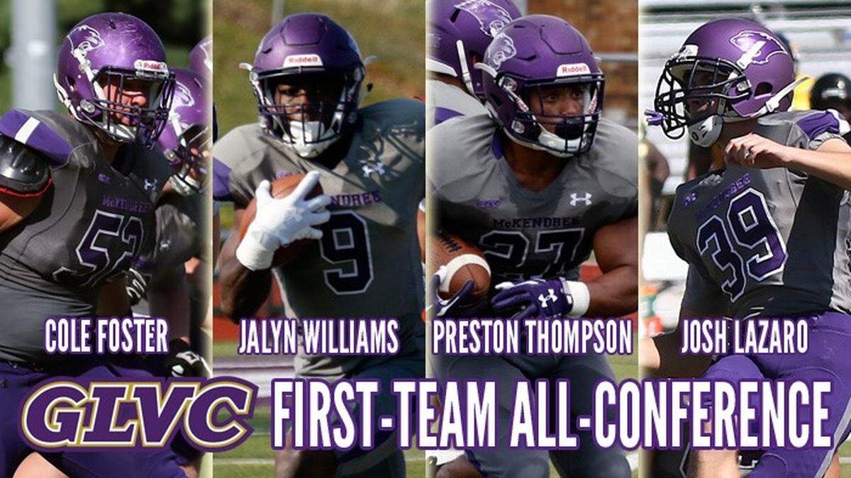 The McKendree University football team had a record 19 players earn GLVC post-season honors.