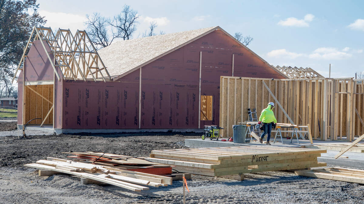 This 2022 file photo shows the construction progress on one of the 20 new homes near 25th Street and Interstate 64 in East St. Louis. Landsdowne Up and Plocher Construction are building the subdivision that will have homes priced up to the mid $300,000s with approximately 1,600 to 1800 sq ft. of living space.
