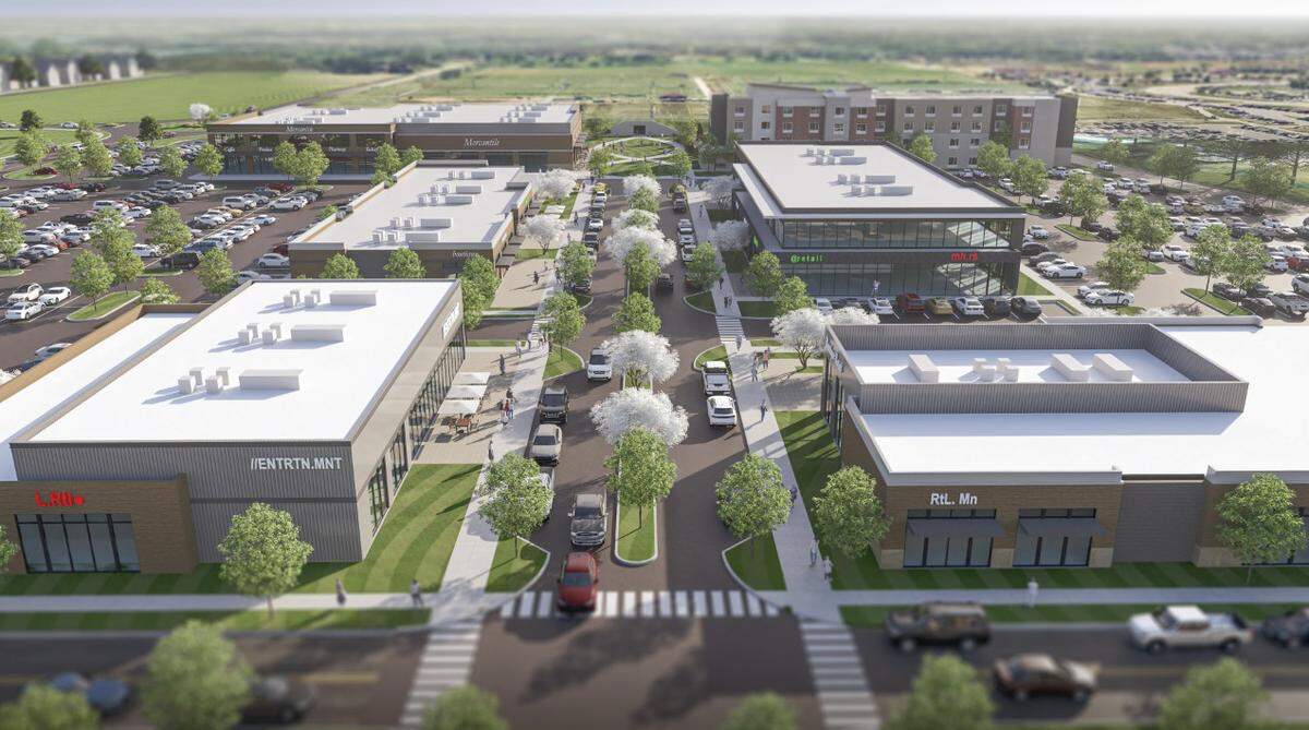 Overhead view rendering of the proposed development