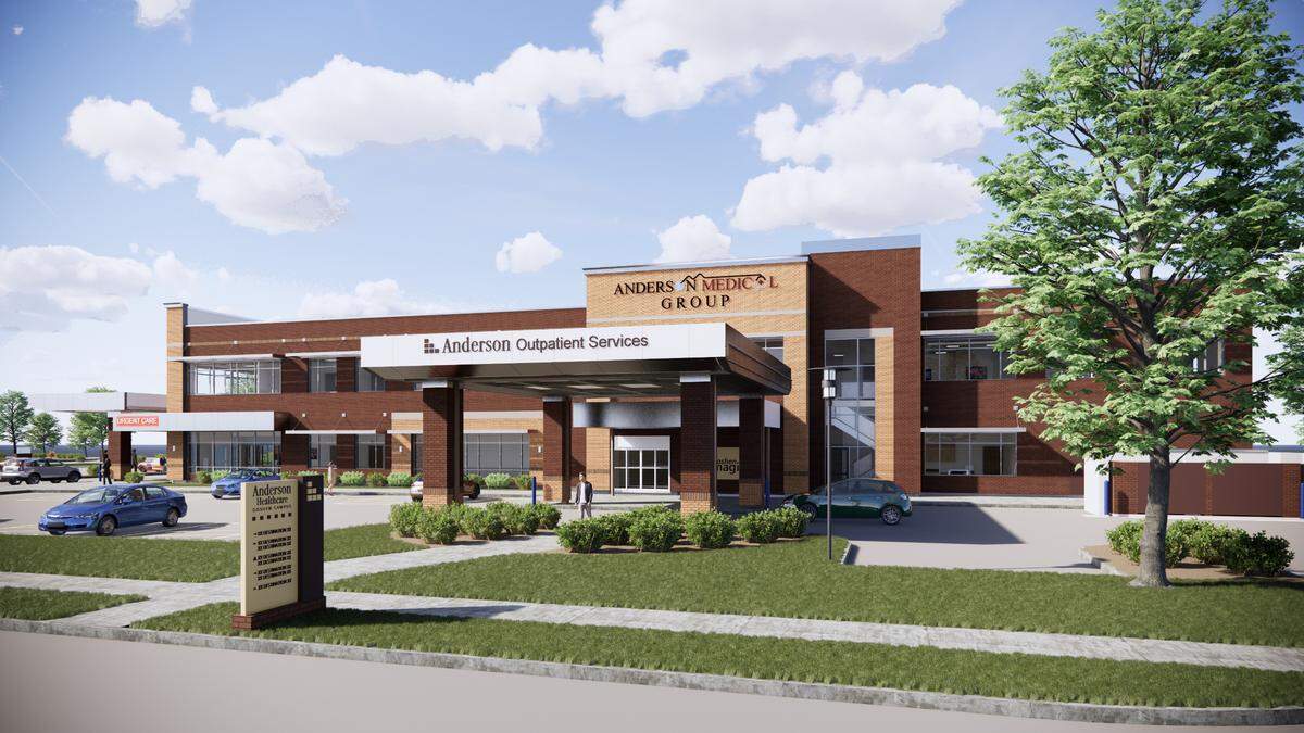 This artist rendering shows the third building coming to the Anderson Healthcare Goshen Campus. It will house doctor’s offices, an urgent-care facility, imaging center and other outpatient services.
