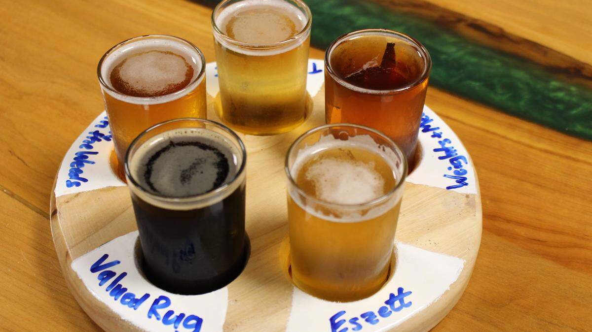 Samples at Millpond Brewing & Incubator in Millstadt.