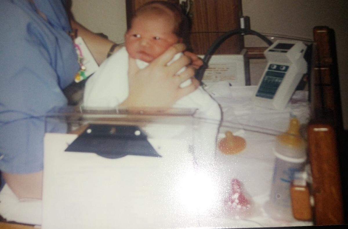 Roger Jouett took this photo of his newborn daughter, Theresa, on July 6, 1995, at St. Elizabeth’s Hospital in Belleville. He died hours later in a car crash between Swansea and Fairview Heights.