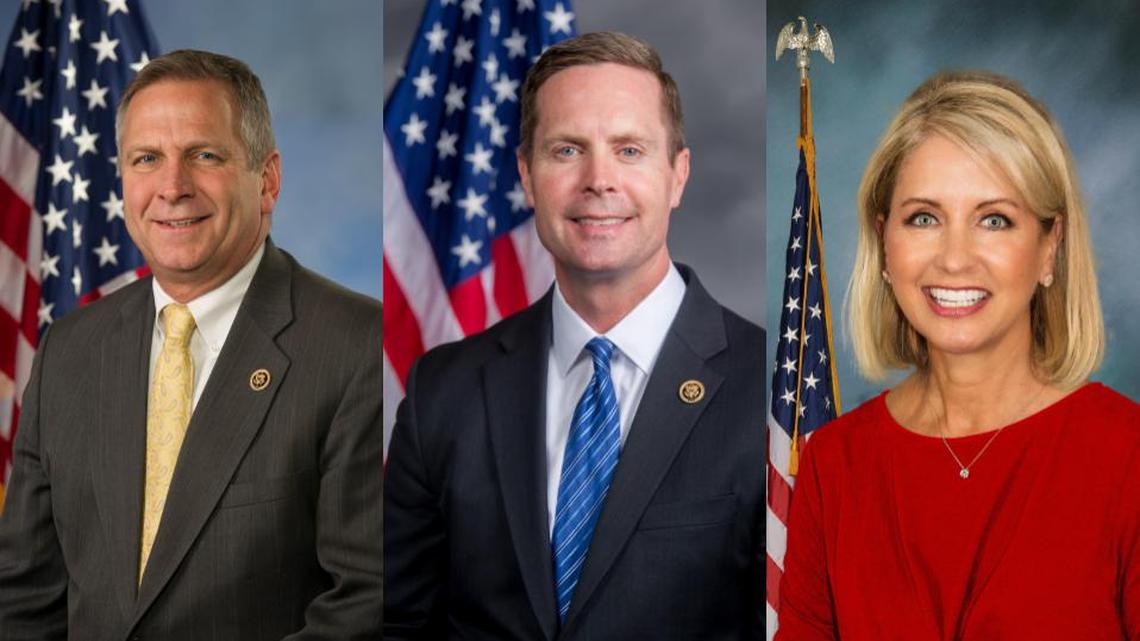 U.S. Reps. Mike Bost, R-Murphysboro, Rodney Davis, R-Taylorville, Mary Miller, R-Oakland