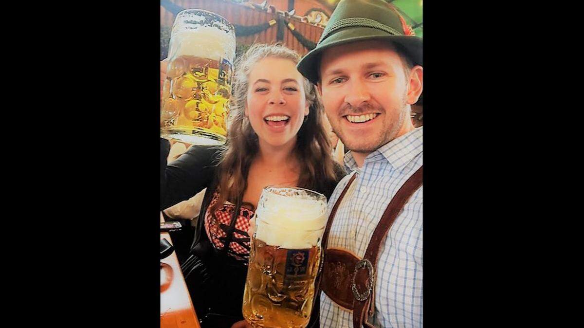 Enjoying the German beer at St. Clare Oktoberfest