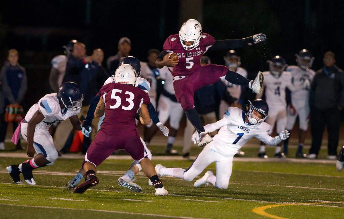 Belleville West DJ Johnson in action during Friday’s game at Belleville West High School.